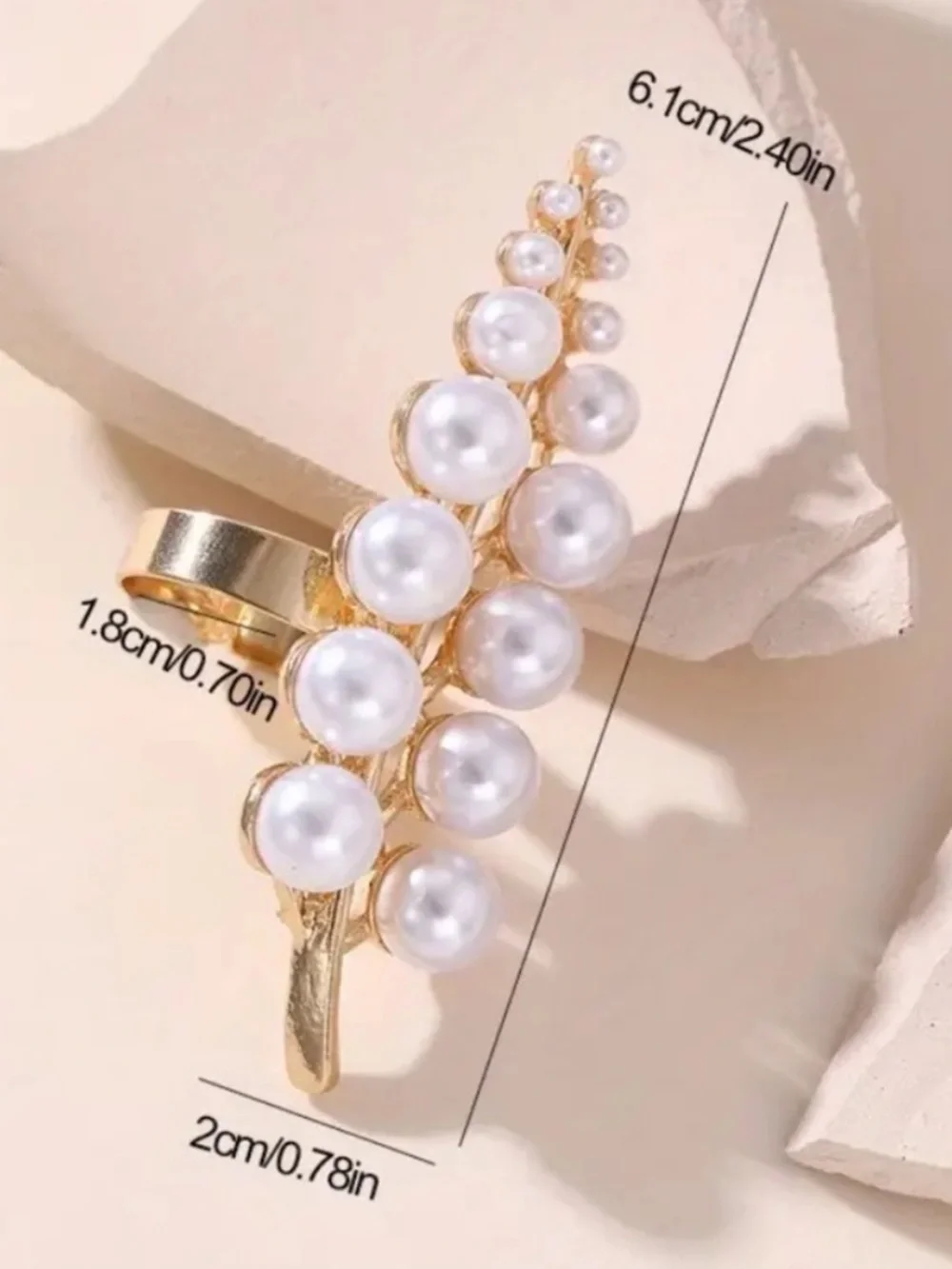 Gold Pearl Branch Statement Ring